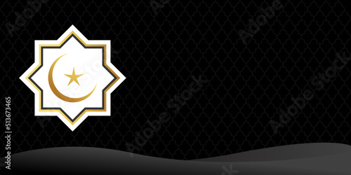 Geometric shape of Islamic banner design. Vector illustration.