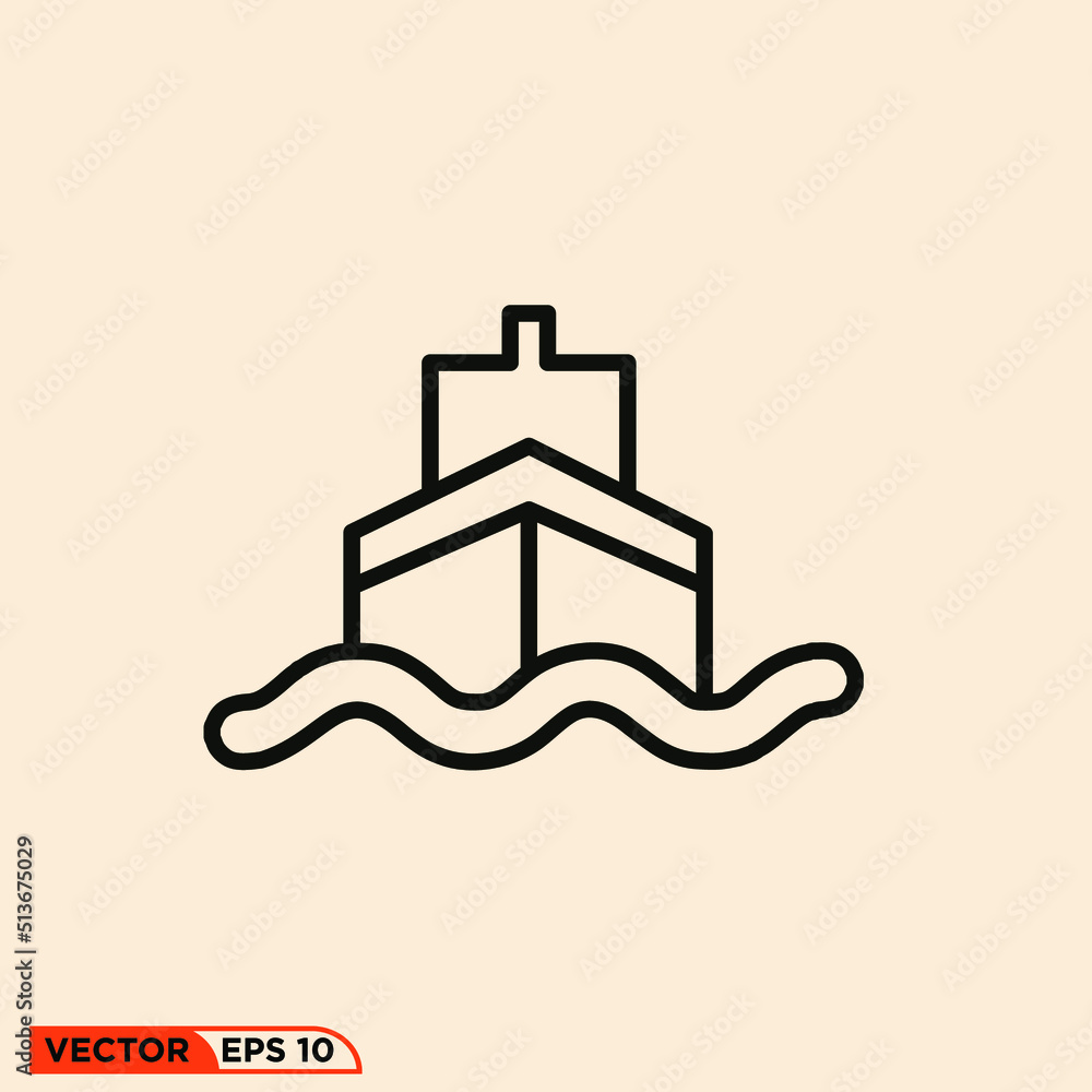 Icon vector graphic of ship Icon vector graphic of ship