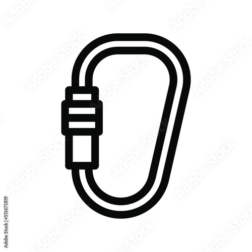 carabiner line icon illustration vector graphic