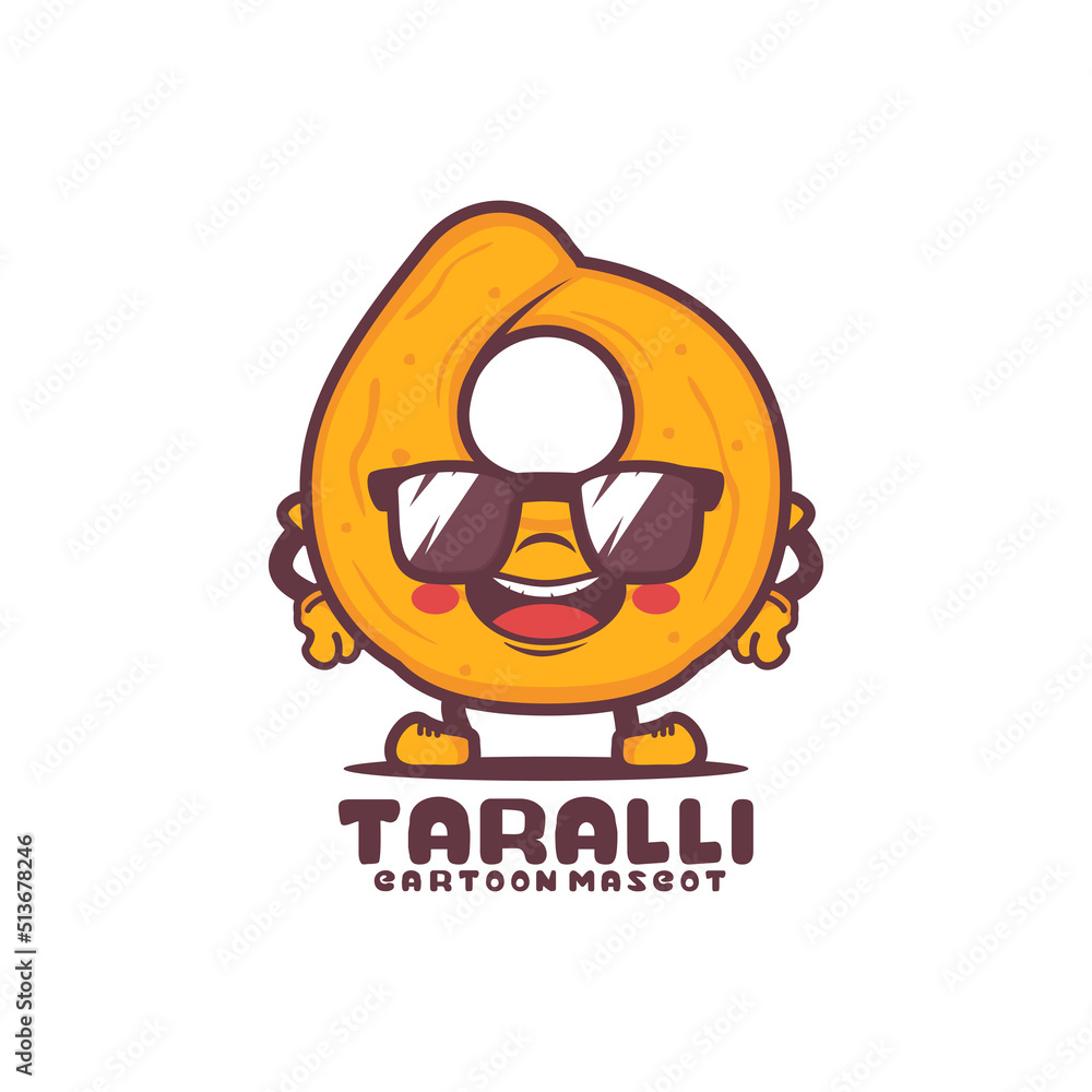 Taralli cartoon mascot. italian snack vector illustration Taralli cartoon mascot. italian snack vector illustration