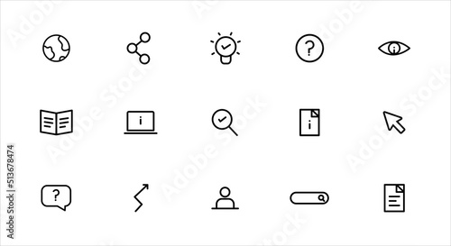 Minimal Information icon set vector for a website, banner, and app design.

