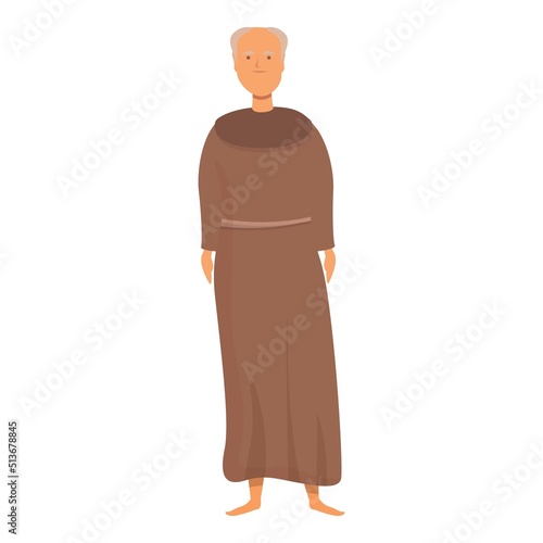 Monk sage icon cartoon vector. Brewer priest. Saint respect