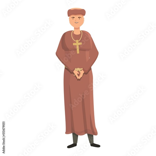 Slika na platnu Monk icon cartoon vector. Priest man. Safe friar