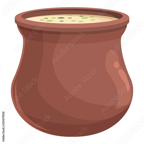 Bowl soup icon cartoon vector. Dinner sauce. Potato menu