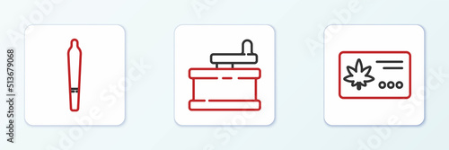 Set line Calendar and marijuana leaf, Marijuana joint and Manual grinder icon. Vector