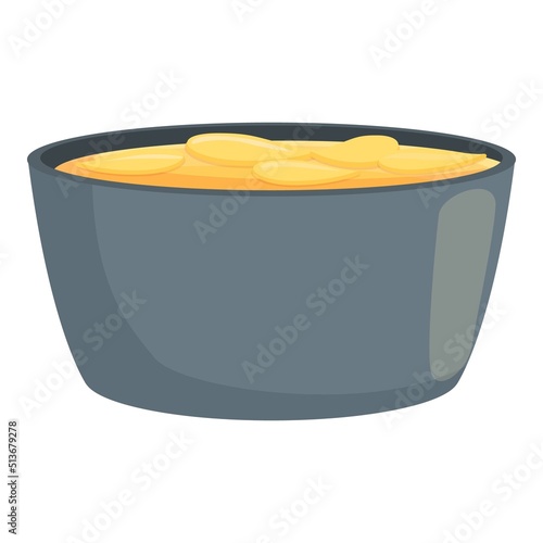Dish pot menu icon cartoon vector. Food cuisine. Arabic bread