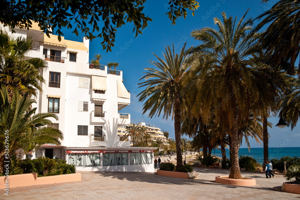 Plaza de Julià Verdera Torres.Ibiza.Balearic islands.Spain.
