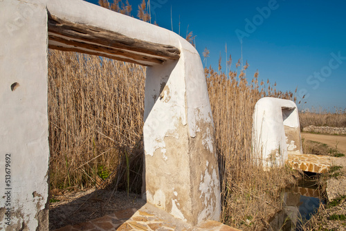 Portales de Feixa y canales de riego de origen musulman. Prat de Ses Monges.Ibiza.Balearic islands.Spain. photo