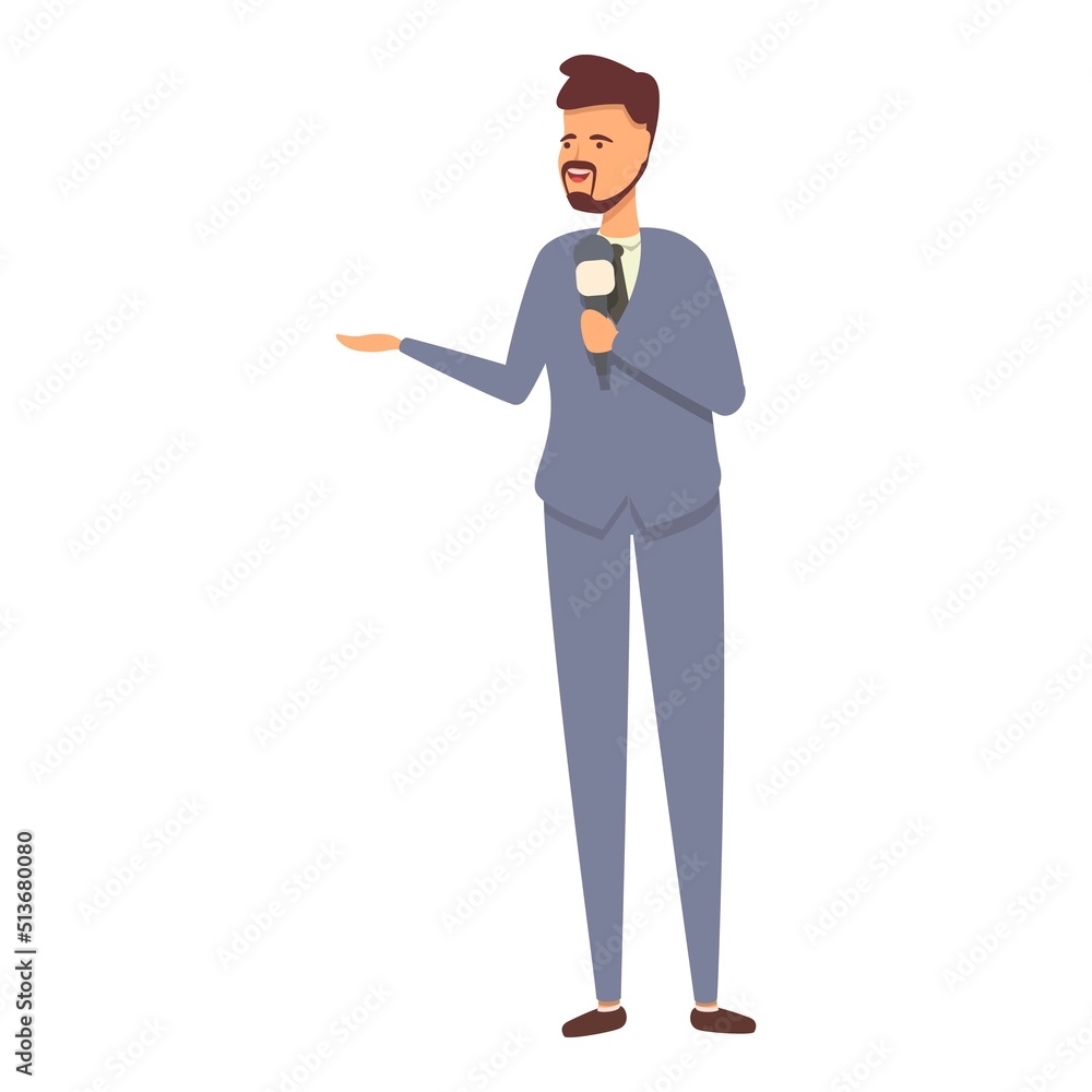 Online talk icon cartoon vector. Reporter press. Studio crew Online talk icon cartoon vector. Reporter press. Studio crew