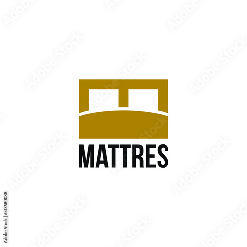 Simple furniture logo design with mattress graphic vector