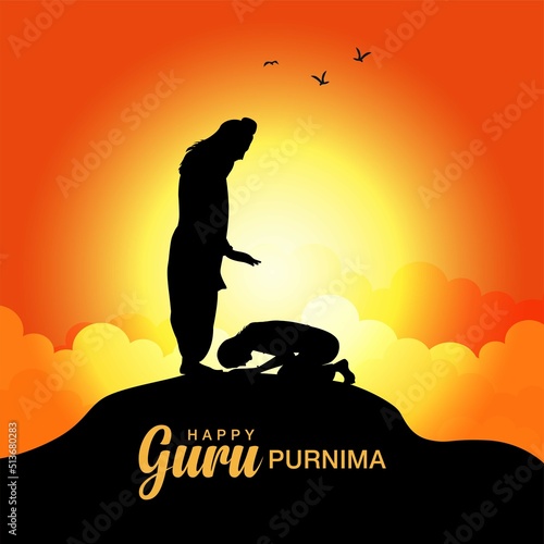Creative vector Illustration for the Day Of Honoring Celebration Guru Purnima.