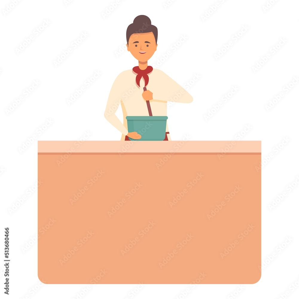 Video food class icon cartoon vector. Online cooking. Virtual home kitchen Video food class icon cartoon vector. Online cooking. Virtual home kitchen