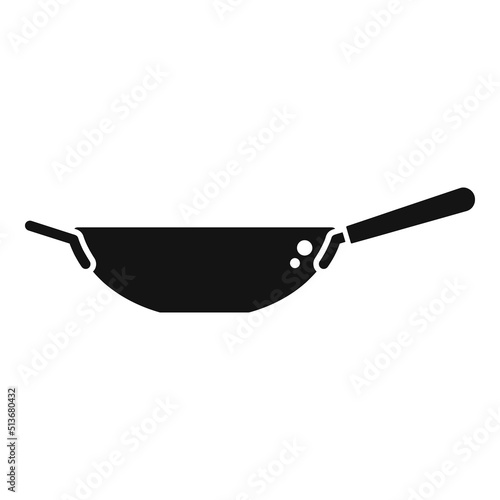 Stove wok frying pan icon simple vector. Fry cooking