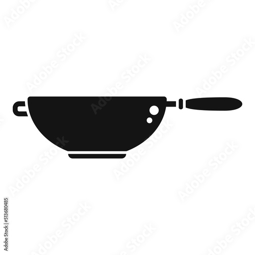 Wok fry pot icon simple vector. Cooking oil