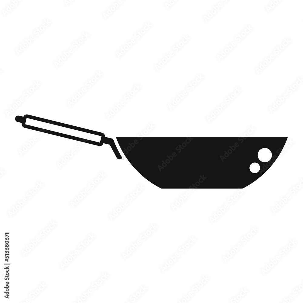 Oriental wok pan icon simple vector. Fry cooking Oriental wok pan icon simple vector. Fry cooking