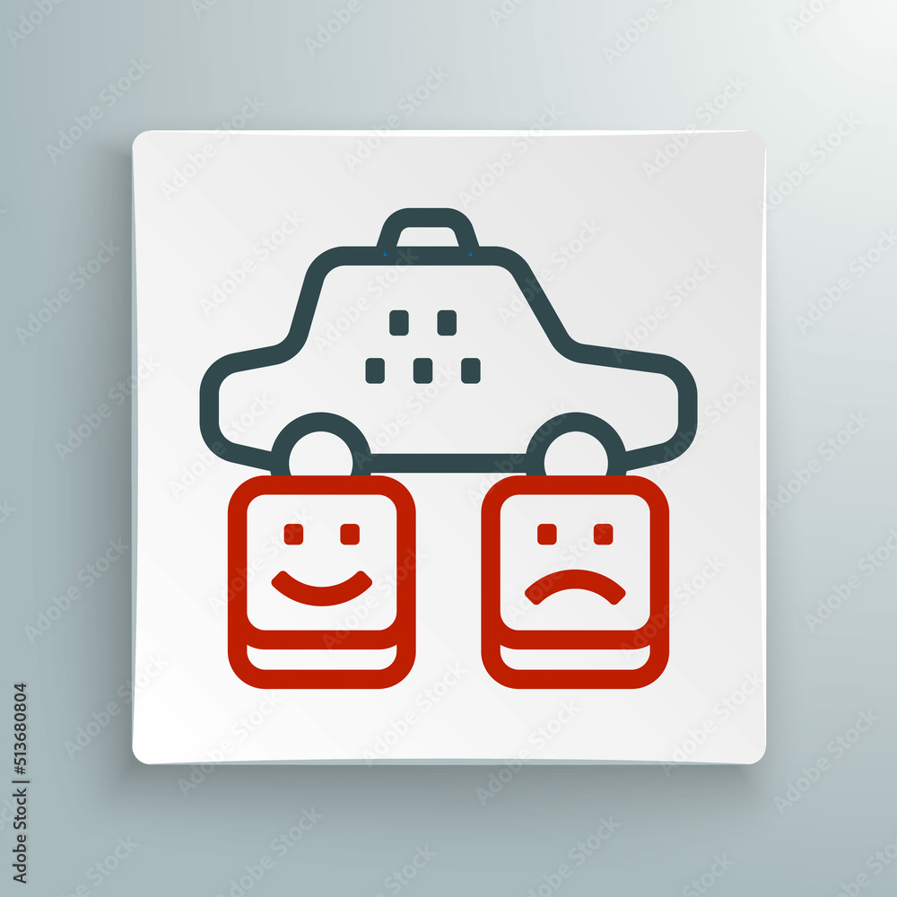 Line Taxi service rating icon isolated on white background. Colorful outline concept. Vector Line Taxi service rating icon isolated on white background. Colorful outline concept. Vector