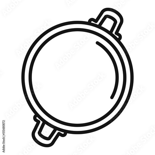 Oil wok frying pan icon outline vector. Cooking stove
