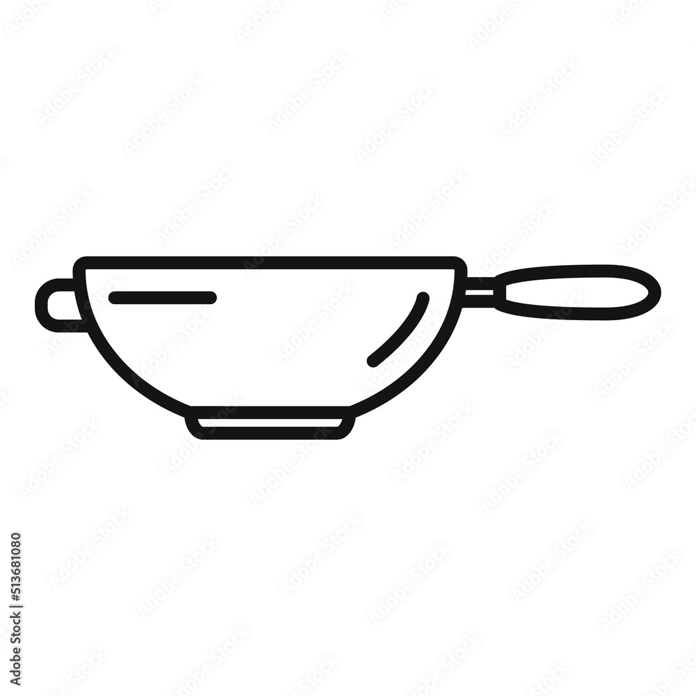 Clean wok pan icon outline vector. Oil stove Clean wok pan icon outline vector. Oil stove
