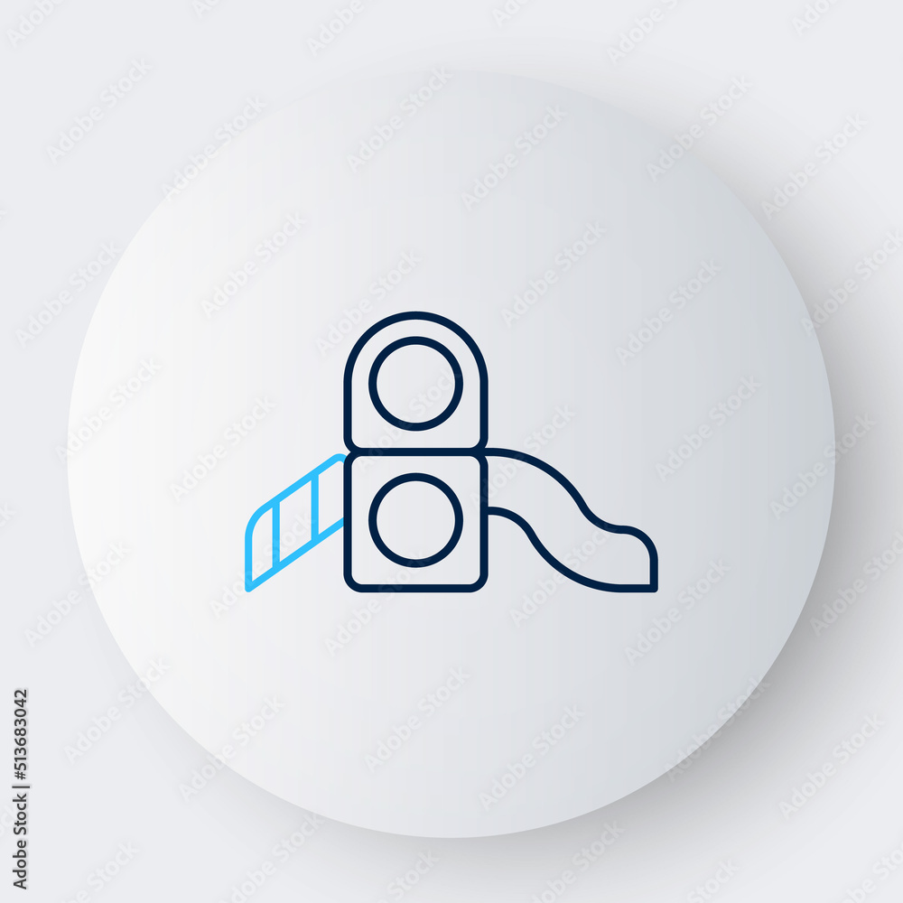 Line Slide playground icon isolated on white background. Childrens slide. Colorful outline concept. Vector Line Slide playground icon isolated on white background. Childrens slide. Colorful outline concept. Vector