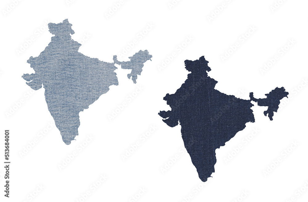 Political divisions. Patriotic sublimation denim textured backgrounds set on white. India