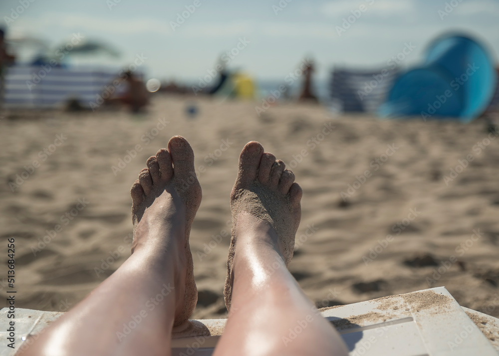 Fototapeta premium Opalanie na plaży