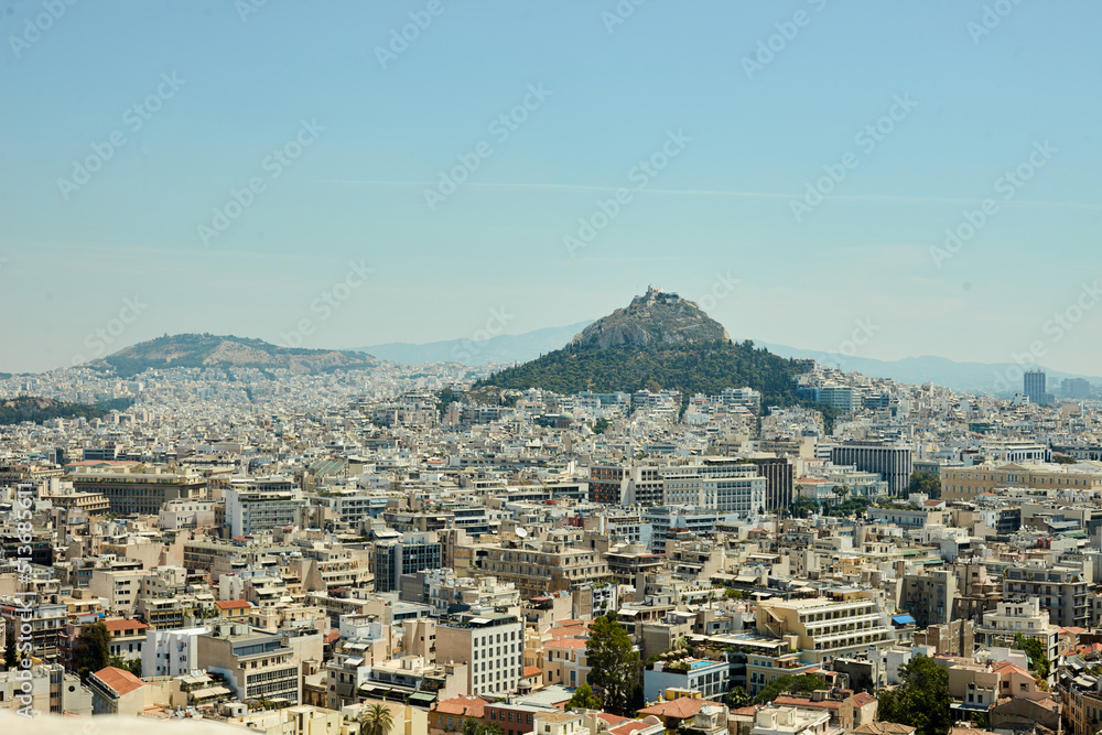 Athens. Aerial view of Mount Lycabettus from Areopag.