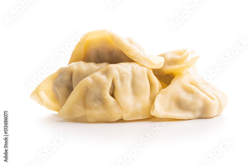 Chinese dumplings isolated on white background.