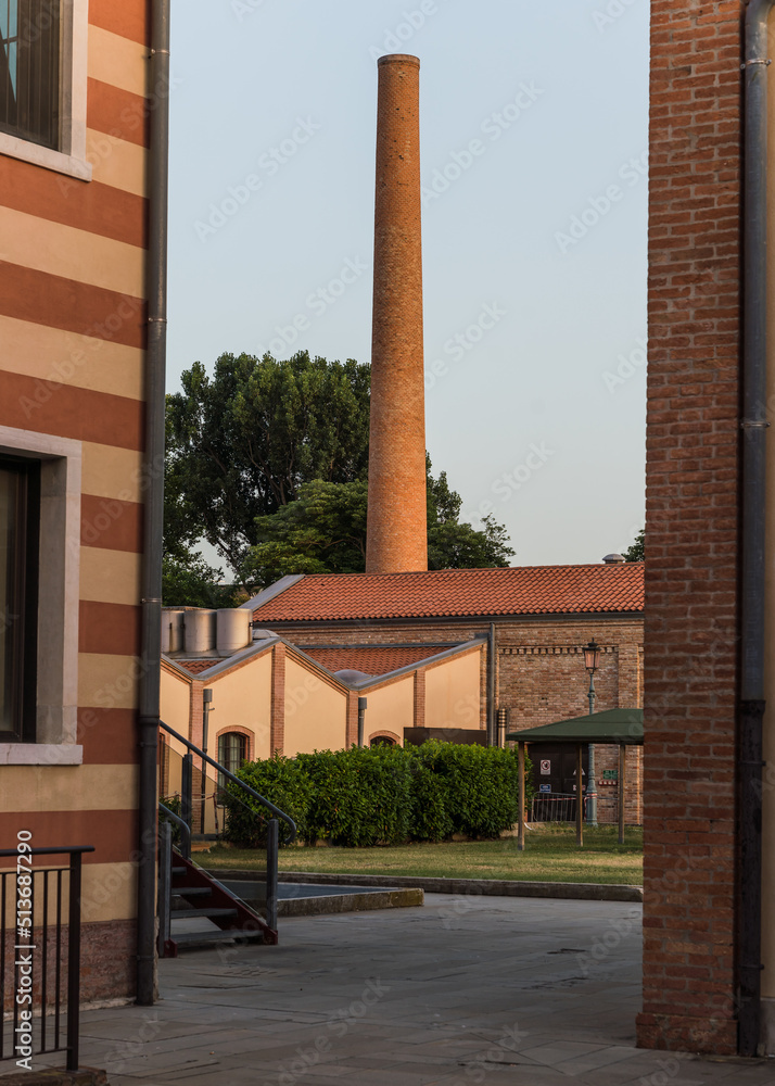 former chimney of a mill in Venice, Italy