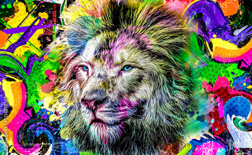 lion head with creative abs...