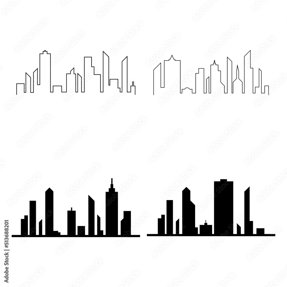 Modern City skyline vector icon background Modern City skyline vector icon background