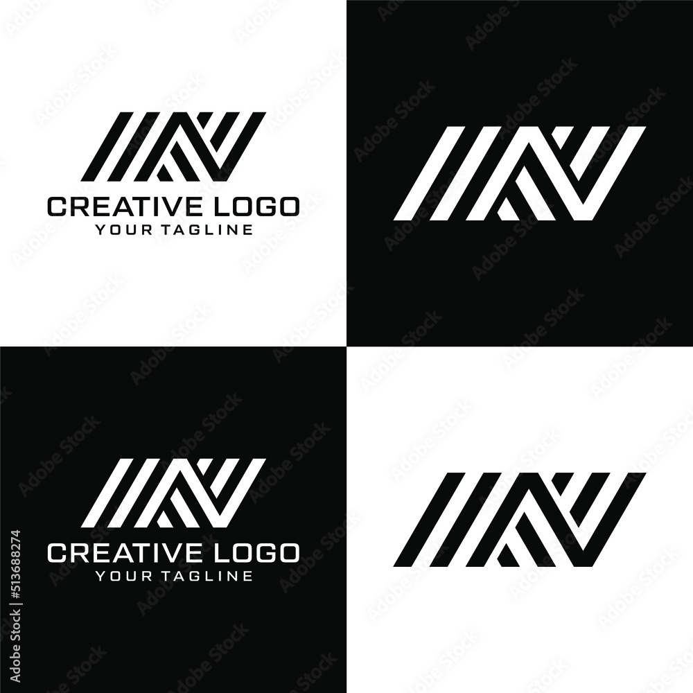 Obraz premium Creative letter n logo design vektor 