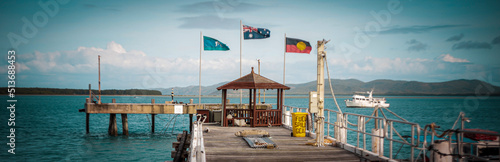 view of bay with flags