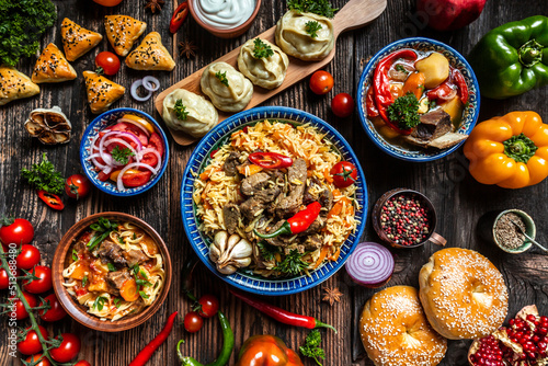 Fényképezés Uzbek and Central Asia cuisine concept