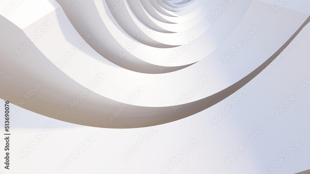 Obraz premium Abstract white background curved pattern in design 3d render