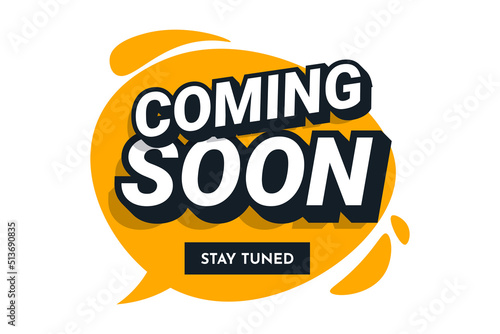 Coming soon with abstract background illustration template design
