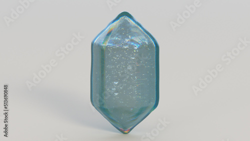 Blue mineral crystal 3D render