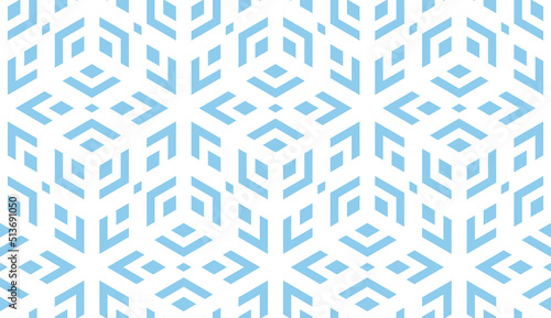 Abstract geometric pattern. A seamless vector background. White and blue ornament. Graphic modern pattern. Simple lattice graphic design