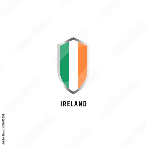 Free Download Flag of Ireland with shield icon flat vector illustration - GFXLoad