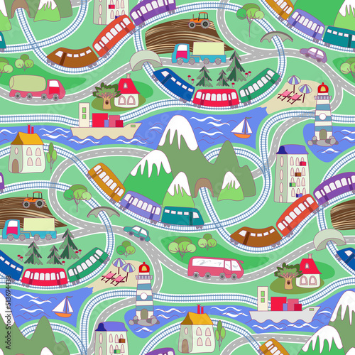 Transport Seamless Pattern