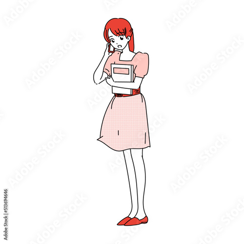 若い女性　OL　秘書　転職　オフィスカジュアル　ファッション　電話対応　相談