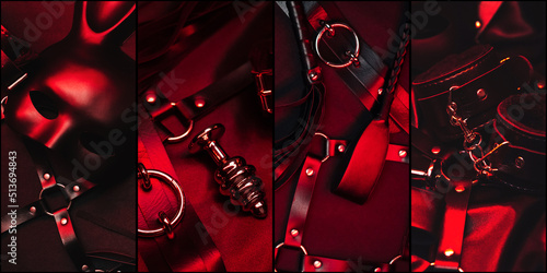 Tablou canvas Sex toys for BDSM sex with submission and domination