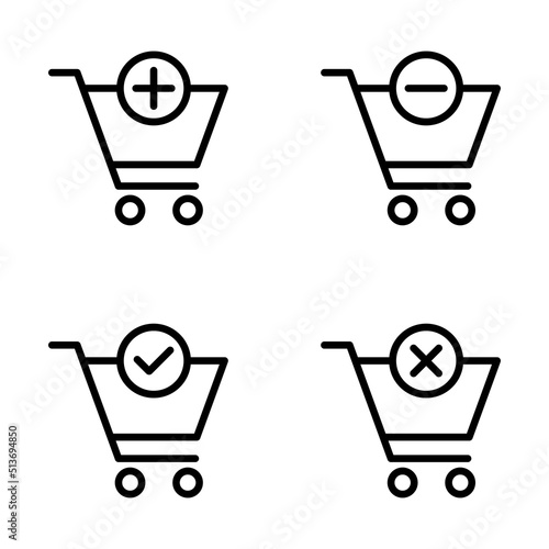 Shopping cart add and remove icon