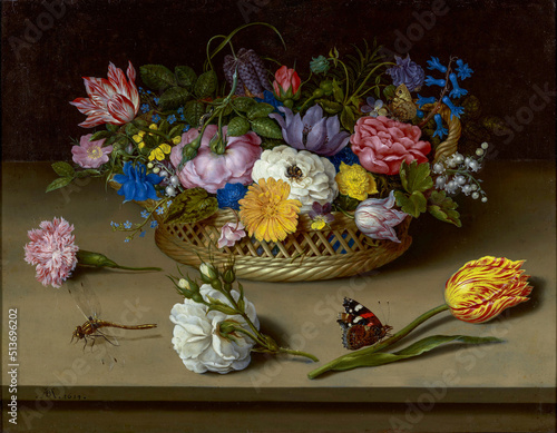 Obraz na płótnie Ambrosius Bosschaert the Elder, lower Still Life; 1614; Oil on copper;