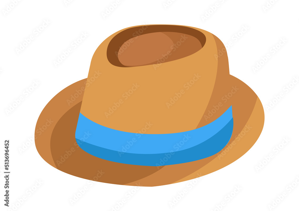 Man hat with ribbon. Vector illustration Man hat with ribbon. Vector illustration