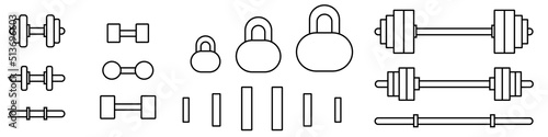 Dumbbell icon vector set. weight illustration sign collection. sport symbol. body-building logo.