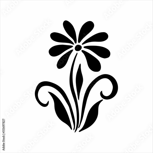 Hand drawn flower silhouette arrangement