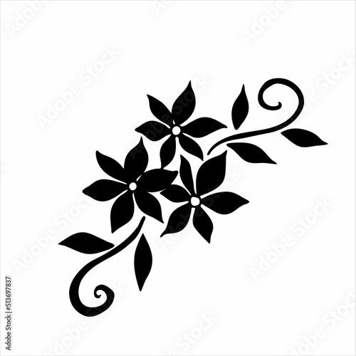 Hand drawn flower silhouette arrangement