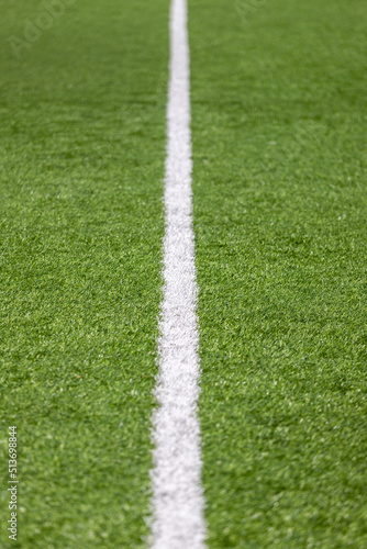 marking lines on a green football field