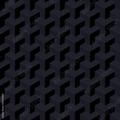 Dark abstract Geomatric Seamless Vector Pattern Background. Polygon pattern