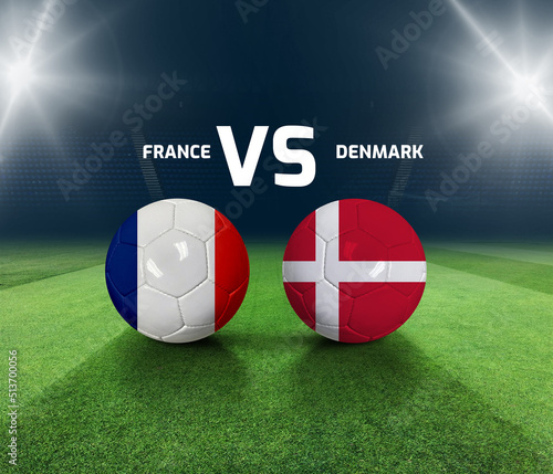 Soccer matchday template. France vs Denmark Match day template.